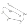 Sterling Silver Moon Charms CZ Anklet