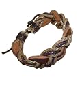 HAWAIIAN SURFER STYLE LEATHER & HEMP ADJ. BRACELET