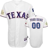 Texas Rangers Jersey: Big & Tall Personalized Home White Authentic Cool Base&Atilde;&cent;"&Acirc;&cent; Jersey with 2011 World Series Participant Patch