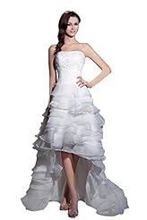 Strapless Sleeveless Organza/Satin/Silk Backless Lace Evening Dress 