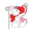 3D Valentine Bear Garden Flag