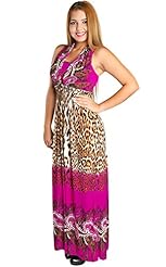 Open-Back General Print Maxi Dress 