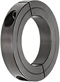 Climax Metal H2C-200 Recessed Screw Clamping Collar, Two Piece, Black Oxide Plating, Steel, 2" Bore Size, 3-1/4" OD, With 5/16-24 x 1 Set Screw