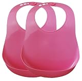 2 x BIBS PLASTIC – Best Plastic Pink Pelican Bib for Babies – 2 x Easy to clean & practical Bibs for a Baby -