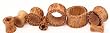 Tiki Tubes - Coconut Wood Plug - Sold as a Pair - 4 Gauge