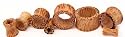 Tiki Tubes - Coconut Wood Plug - Sold as a Pair - 0 Gauge