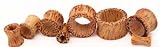 Tiki Tubes - Coconut Wood Plug - Sold as a Pair - 0 Gauge