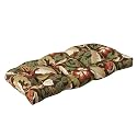 Pillow Perfect Outdoor Brown/Green Tropical Wicker Loveseat Cushion