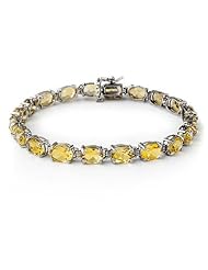 Genuine 16.4 ctw Citrine Bracelet 10K White Gold