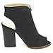 Mi.Im Nelly-01 Women's Stylish Peep Open Toe And Back Two Tone Zip Ankle Booties