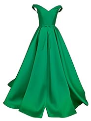 Off the Shoulder  Lace-Up Satin/Taffeta Prom Dress  With a Bow(s)