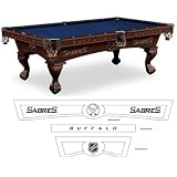 8' Licensed Logo Pool Table Leg Style: Fairfax, Finish: Cinnamon, Team: Buffalo Sabres