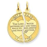 14K Gold Mizpah Charm