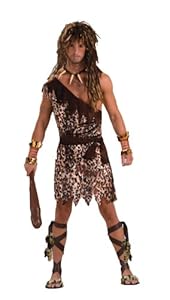Men's Stone Age Style Cave Stud Costume, Animal Print, One Size