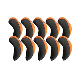  Golf Iron Covers for Nike, Ping, Taylormade, Callaway Iron, 10 pcs Neoprene Gray/Orange, CGO