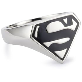 DC Comics Superman Mens Stainless Steel Ring, Size 11