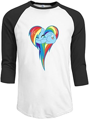 Fashion Men's Loving Heart My Little Cartoon Pony Tshirt Black Size S