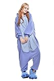 NEWCOAPLAY Unisex Onesies Pajamas Kigurumi Cosplay Sleepsuit Costume (XL, Blue Stitch)