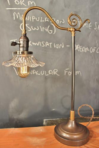 Antique Parisian Parlor Lamp - Vintage Industrial Desk Light