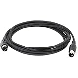 Monoprice MIDI Cable with 5 Pin DIN Plugs, 10-Feet, Black (108533)