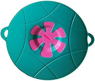 Silicone Pan Stew Pot Stockpot Lid Professional Cookware Kitchen Utensils Easy Multi Universal Large Stewpot Lids for Steam Cooking Pots and Pans Casserole Cover Curing Top Size 11.4" inch 29 cm PEACOCK BLUE (Flower Color Vary)