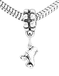 Sterling Silver Roller Skate Dangle Bead Charm