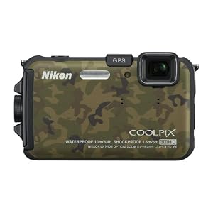 Nikon COOLPIX AW100 16 MP CMOS Waterproof Digital Camera with GPS and Full HD 1080p Video (Camouflage)