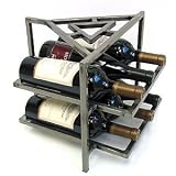 6-Bottle Brushed Steel Countertop Wine Rack