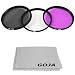 72MM Filter Kit (UV, Polarizer, Fluorescent) for Camera Lens with 72MM Filter Thread + Premium MagicFiber Microfiber Cleaning Cloth