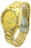 Seiko Automatic Day/Date Gold Tone Gold Dial Men's Watch SNKE06