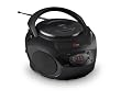 jWIN JXCD424BLK Portable CD Player with AM/FM Radio with Aux-In Jack (Black)