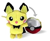 Pichu - Pokemon Pokeball Flip-out Plush Toy (Transform a Pokeball into a Pokemon) (Japanese Import)