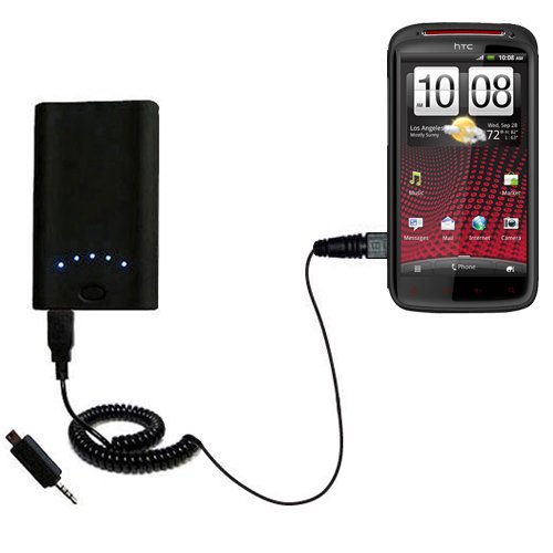 High Capacity Rechargeable External Battery Pocket Charger for the HTC Sensation XE - uses Gomadic TipExchange Technology