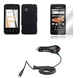 Samsung Galaxy Prevail (Boost Mobile) Premium Combo Pack - Black Rubberized ....