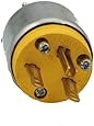 Leviton 615PA 15 Amp, 250 Volt Armored, Grounding Plug, Steel