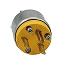 Leviton 615PA 15 Amp, 250 Volt Armored, Grounding Plug, Steel