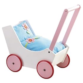 Waldorf Doll Stroller and Blue Flowered Bedding by Haba