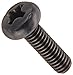 Steel Pan Head Machine Screw, Black Oxide Finish, Meets DIN 7985, #1 Phillips Drive, M2.5-0.45 Thread Size, 8 mm Length, Fully Threaded, Import (Pack of 100)