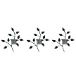 Leaf Pattern Metal Wall Sconces Set of 3
