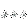 Leaf Pattern Metal Wall Sconces Set of 3