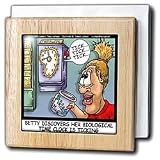 Biological Time Clock Ticking - 6 Inch Tile Napkin Holder by 3dRose LLC