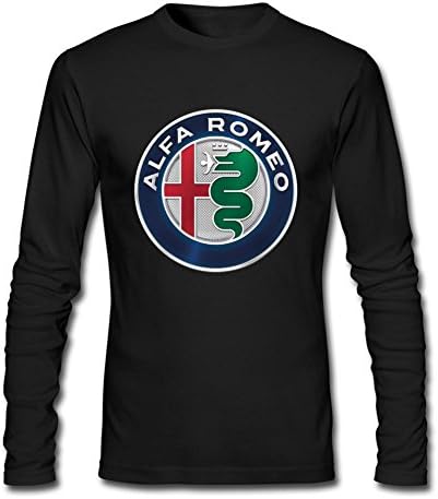 WIShirt Men's Alfa Romeo Logo Long Sleeves T-Shirt XX-Large Black