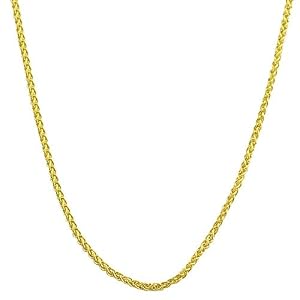 Gorgeous 14 Karat Yellow Gold 18 Inch Round Wheat Chain Necklace