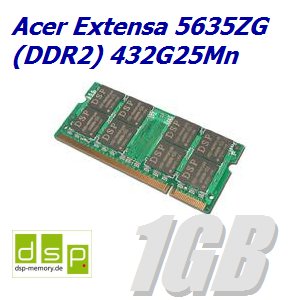 1GB Speichererweiterung für Acer Extensa 5635ZG (DDR2) 432G25Mn