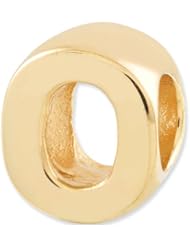 Reflection Beads Silver Gold Plated Letter O Block Alphabet Bead