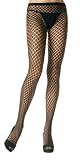 Leg Avenue Seamless Lycra 3 String Hollow Diamond Net Pantyhose 9080 (BLACK,ONE SIZE)