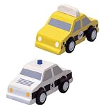 City Taxi and Police Car