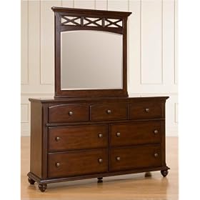 Broyhill 4110-230 / 4110-236 Crossroads Drawer Dresser with Mirror in Cherry