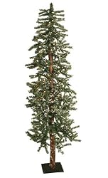 5' Pre-Lit Snowy Flocked Alpine Artificial Christmas Tree - Clear Lights