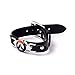 Hot PS4 Game Overwatch Alloy Logo Bracelet Fashion Black Leather Wristband Bracelet